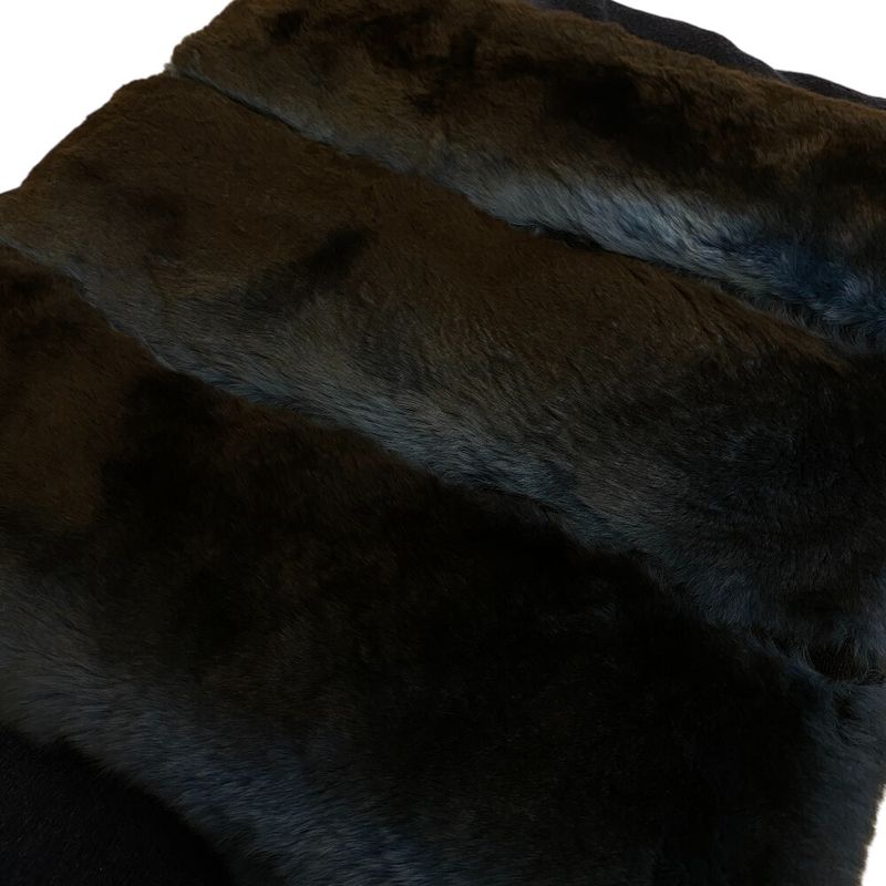 Fendi Ori Rug Silk Mohair Muffler Navy Scarf