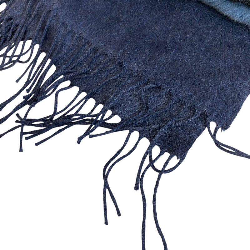 Fendi Ori Rug Silk Mohair Muffler Navy Scarf