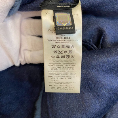 Fendi Ori Rug Silk Mohair Muffler Navy Scarf
