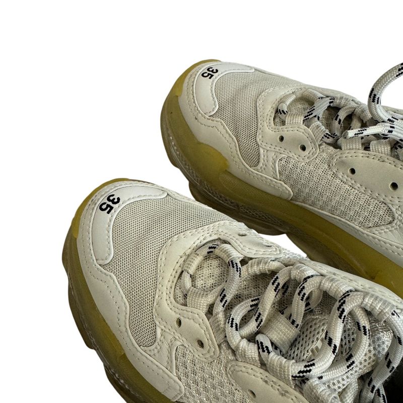 Balenciaga Clear Sole Triple S Sneakers White