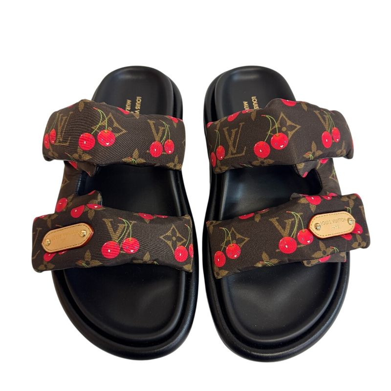 Louis Vuitton Takashi Murakami Purple Pillow Mule Black
