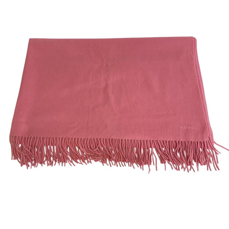 Hermes Large Fringe Muffler Shawl Scarf