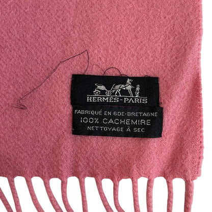 Hermes Large Fringe Muffler Shawl Scarf