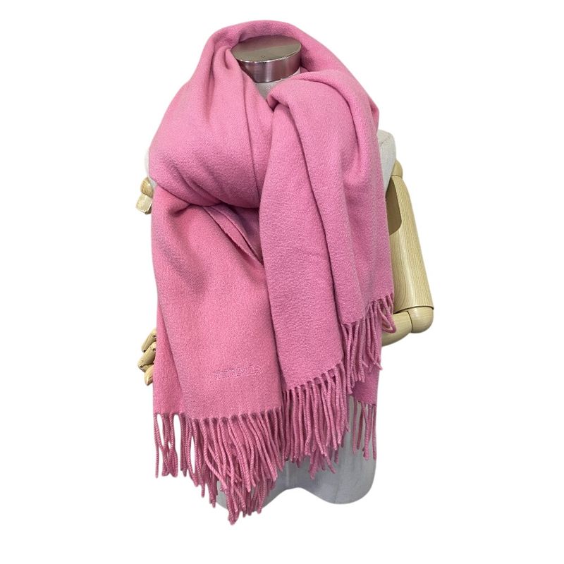 Hermes Large Fringe Muffler Shawl Scarf