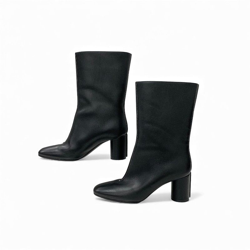Hermes Defile Boots Shorts Shoes Leather Black Stitching