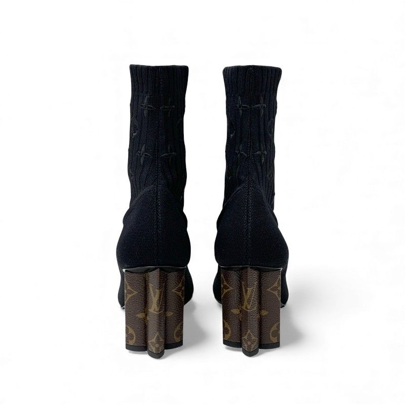 Louis Vuitton Silhouette Line Monogram Boots Shorts Shoes Fabric Leather Black