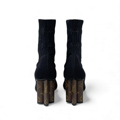 Louis Vuitton Silhouette Line Monogram Boots Shorts Shoes Fabric Leather Black