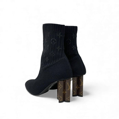 Louis Vuitton Silhouette Line Monogram Boots Shorts Shoes Fabric Leather Black