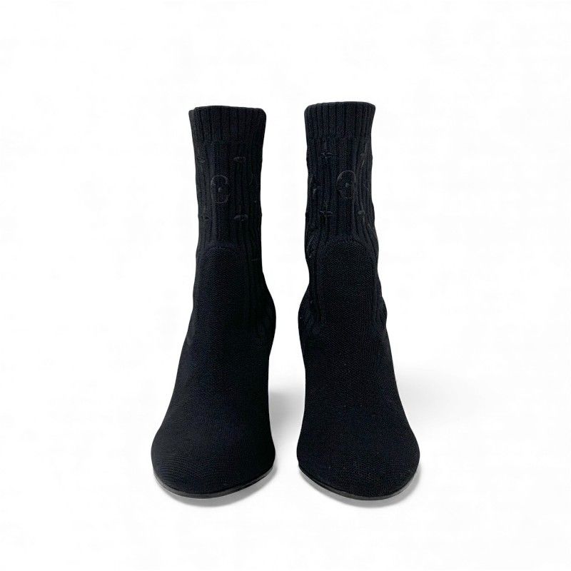 Louis Vuitton Silhouette Line Monogram Boots Shorts Shoes Fabric Leather Black