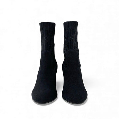 Louis Vuitton Silhouette Line Monogram Boots Shorts Shoes Fabric Leather Black