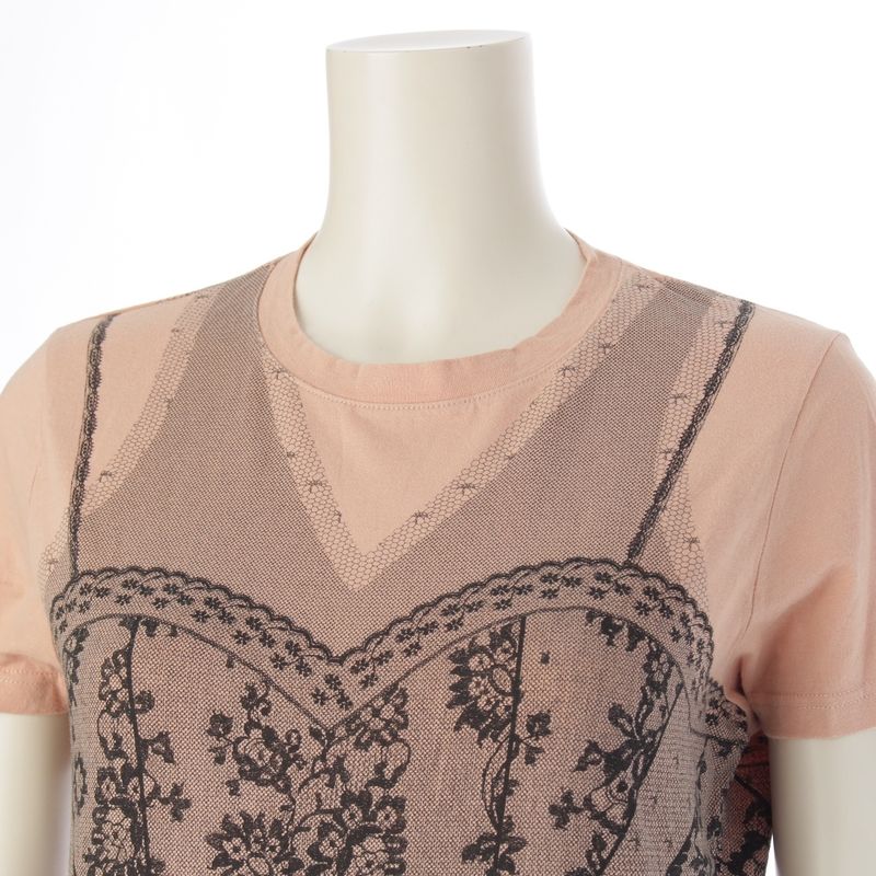 Dior Galliano Era Print Corset Denim Transfer Short Sleeve T-Shirt Logo