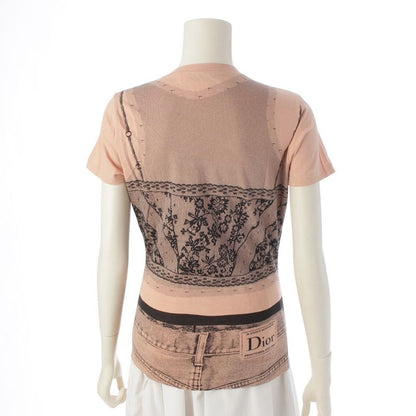 Dior Galliano Era Print Corset Denim Transfer Short Sleeve T-Shirt Logo