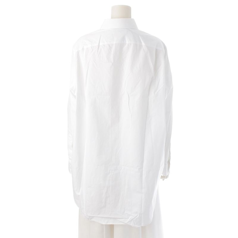 Celine Cotton Poplin Triomphe Embroidery Loose Dress Long Sleeve Shirt