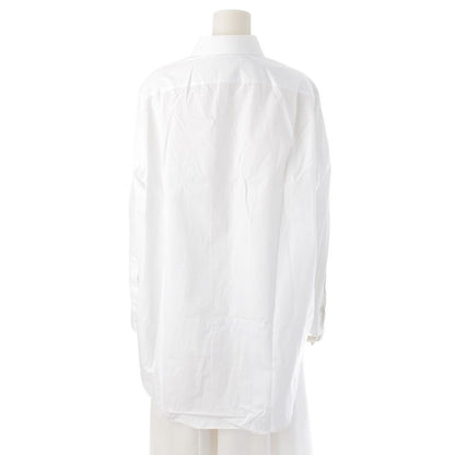 Celine Cotton Poplin Triomphe Embroidery Loose Dress Long Sleeve Shirt