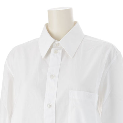 Celine Cotton Poplin Triomphe Embroidery Loose Dress Long Sleeve Shirt