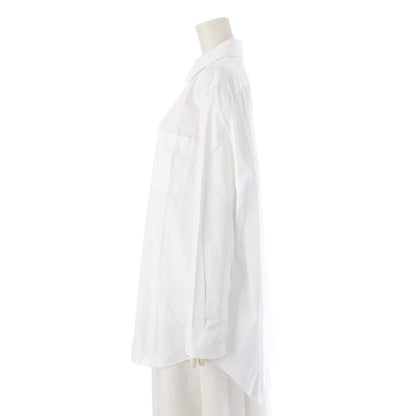 Celine Cotton Poplin Triomphe Embroidery Loose Dress Long Sleeve Shirt