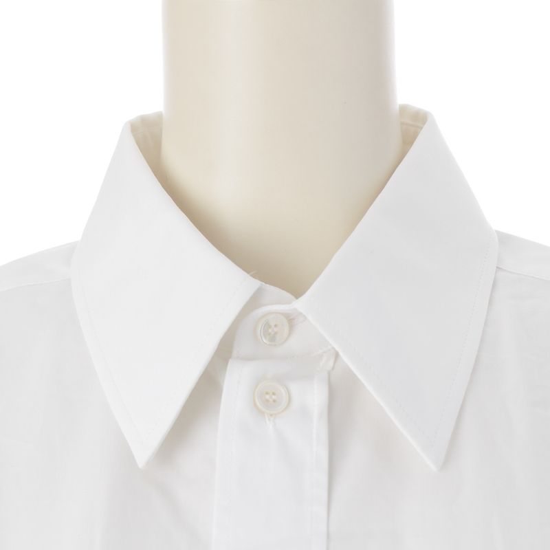 Celine Cotton Poplin Triomphe Embroidery Loose Dress Long Sleeve Shirt