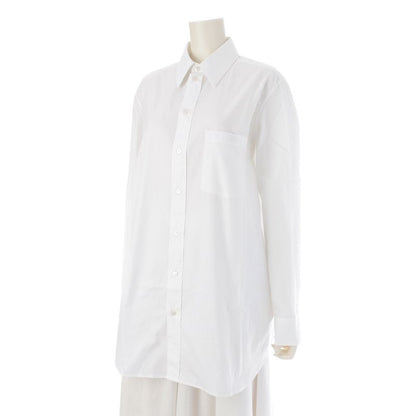 Celine Cotton Poplin Triomphe Embroidery Loose Dress Long Sleeve Shirt