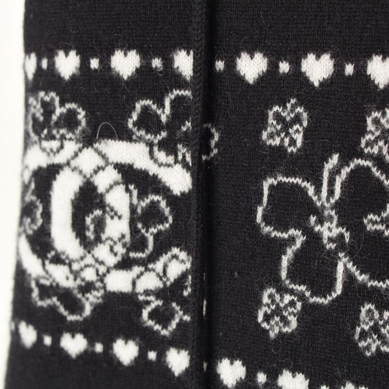 Chanel Cashmere Cotton CC Logo Clover Hooded Knit Vest Hoodie Top