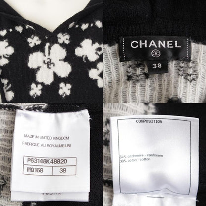 Chanel Cashmere Cotton CC Logo Clover Hooded Knit Vest Hoodie Top