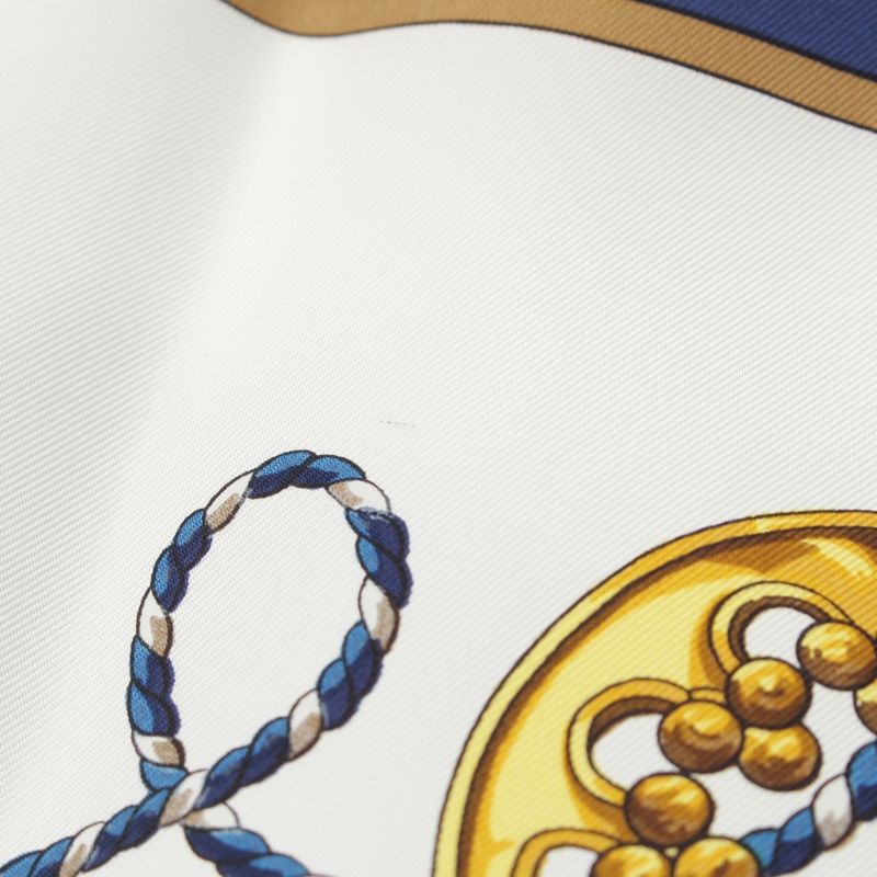 Hermes Silk Carre 90 les Cles Key Scarf Blue