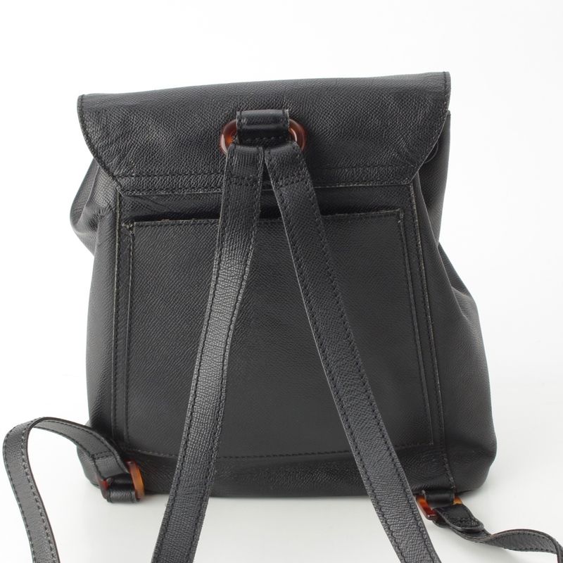 Chanel Leather CC Logo Tortie Shell Turnlock Backpack Black