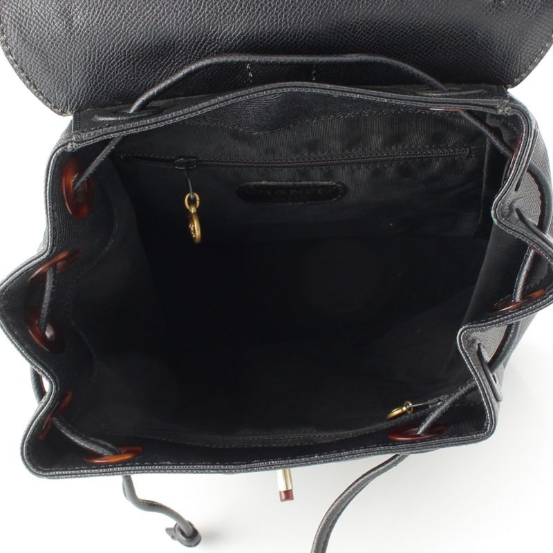 Chanel Leather CC Logo Tortie Shell Turnlock Backpack Black
