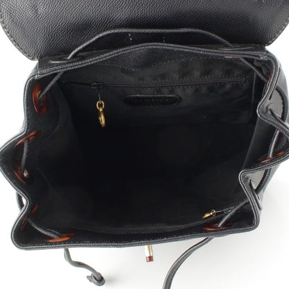 Chanel Leather CC Logo Tortie Shell Turnlock Backpack Black