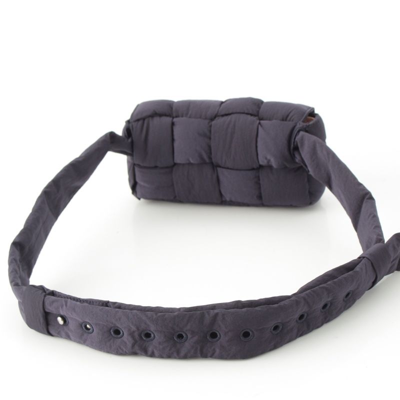 Bottega Veneta Paddet Tech Cassette Nylon Shoulder Bag Navy