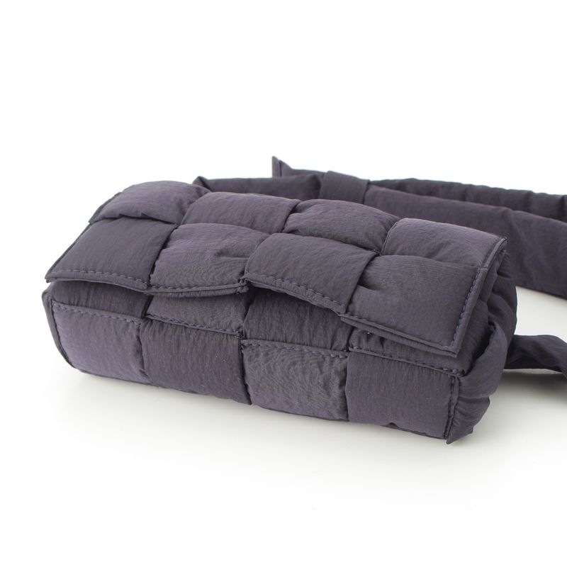 Bottega Veneta Paddet Tech Cassette Nylon Shoulder Bag Navy