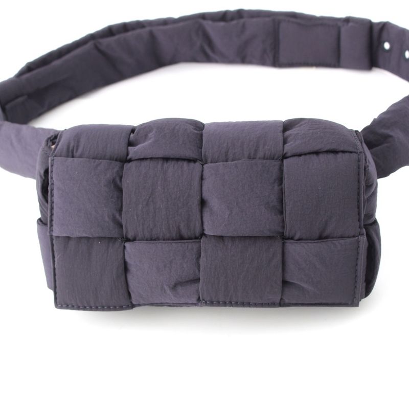 Bottega Veneta Paddet Tech Cassette Nylon Shoulder Bag Navy
