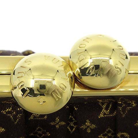 Louis Vuitton Monogram Satin Ommonier Clasp Chain Bag Brown Gold
