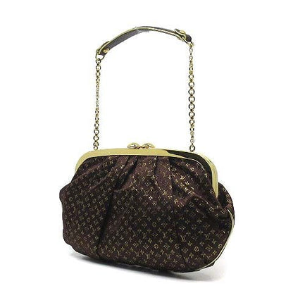 Louis Vuitton Monogram Satin Ommonier Clasp Chain Bag Brown Gold