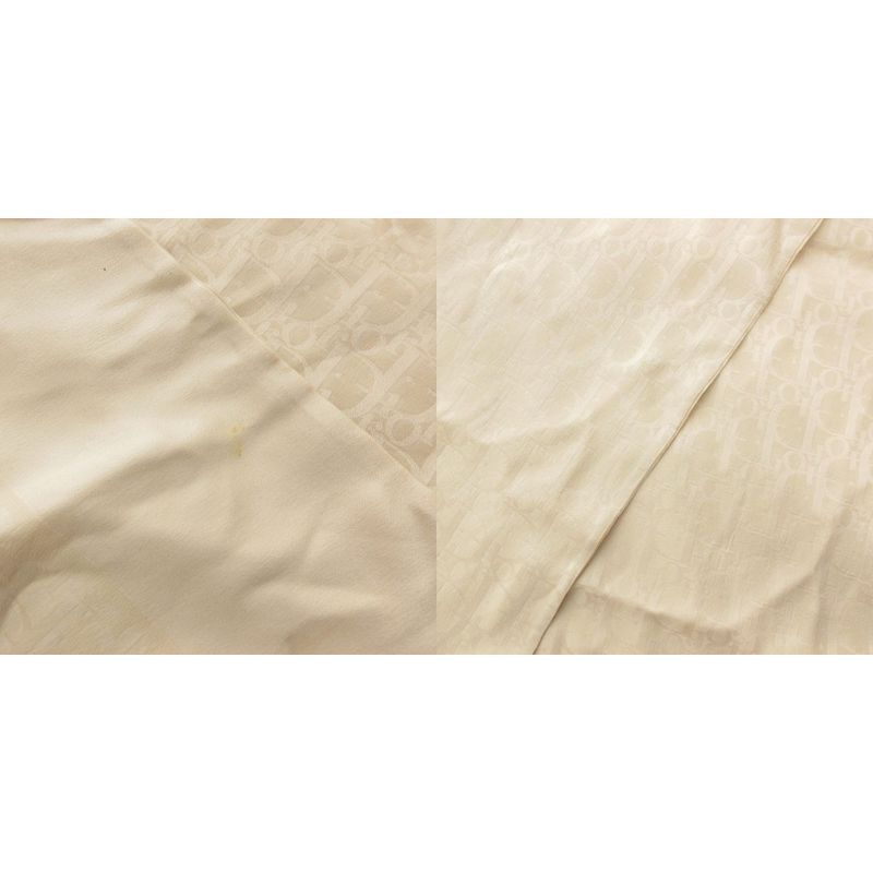 Dior Christian Vintage Trotter Shawl Scarf Square Silk Beige