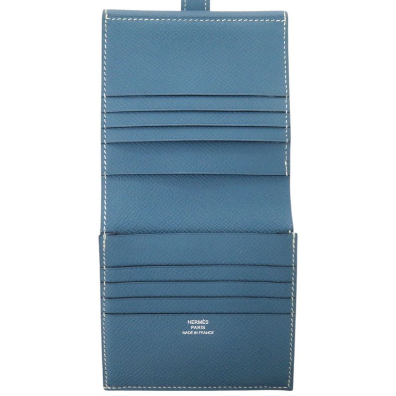 Hermes Hook Wallet Bearn Recto Verso Veau Epsom Blue Jean Bifold