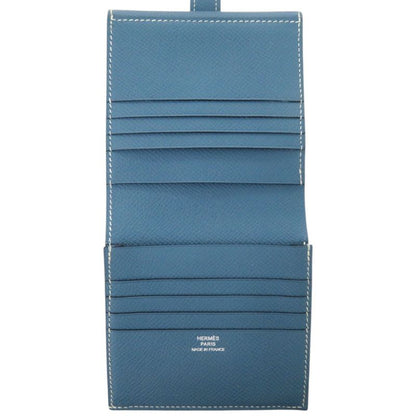 Hermes Hook Wallet Bearn Recto Verso Veau Epsom Blue Jean Bifold