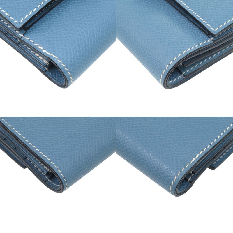 Hermes Hook Wallet Bearn Recto Verso Veau Epsom Blue Jean Bifold
