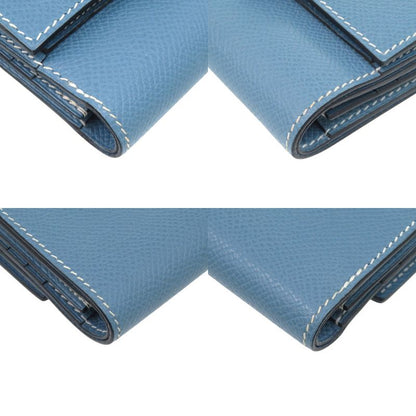 Hermes Hook Wallet Bearn Recto Verso Veau Epsom Blue Jean Bifold