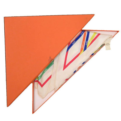 Hermes Carre Triangle Pointe Pointu Vintage Bolduc White Veil Blue Scarf