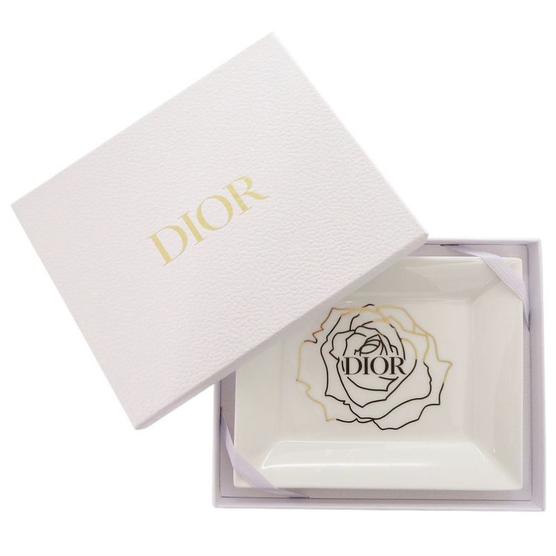 Dior Rose Pottery White Tray Plate Tableware