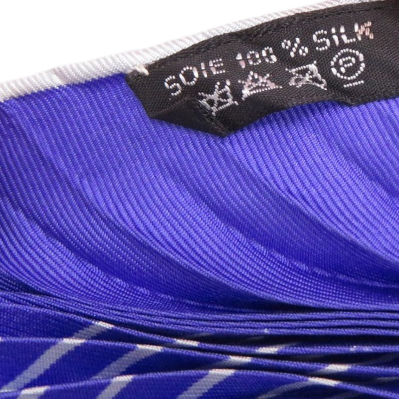 Hermes Losange Pleats Carre Silk Blue Scarf