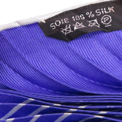 Hermes Losange Pleats Carre Silk Blue Scarf