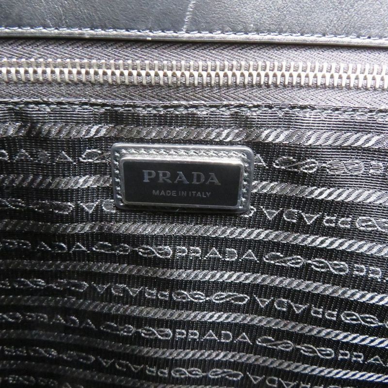 Prada Brushed Leather Silver Tote