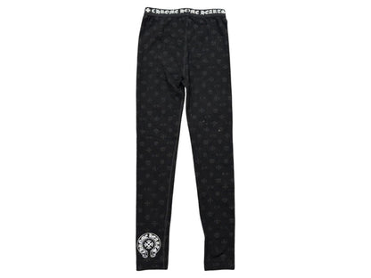 Chrome Hearts Horseshoe Leggings All Over Print Black White Cotton XS