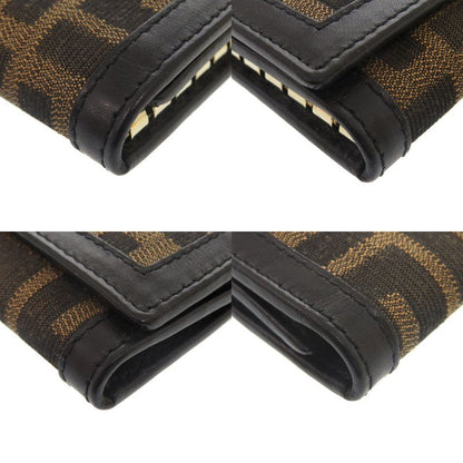 Fendi Zucca Canvas Leather Brown 6 Key Case