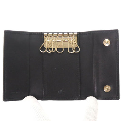 Fendi Zucca Canvas Leather Brown 6 Key Case