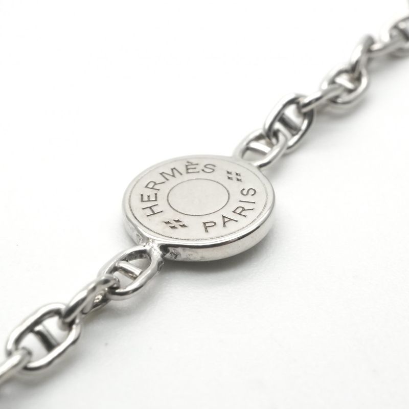 Hermes Serie Necklace Pendant Choker Silver