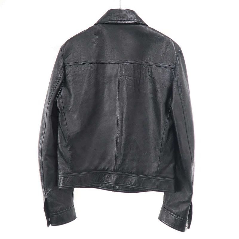 Celine Aviator Soft Drum Lambskin Leather Jacket Black 44