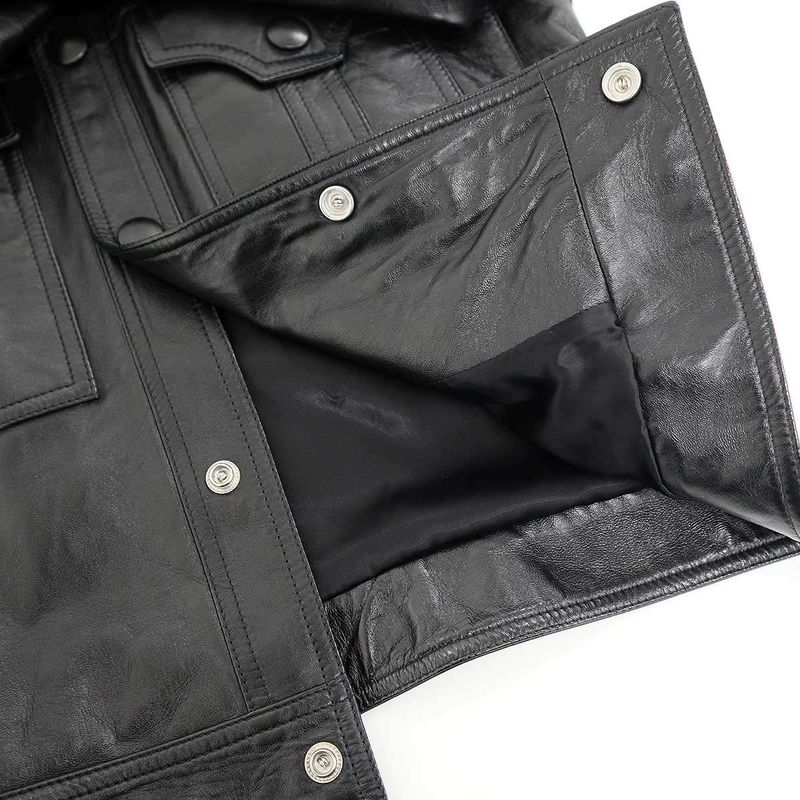 Celine Aviator Soft Drum Lambskin Leather Jacket Black 44