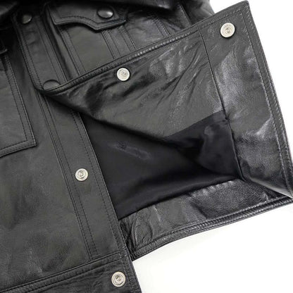 Celine Aviator Soft Drum Lambskin Leather Jacket Black 44